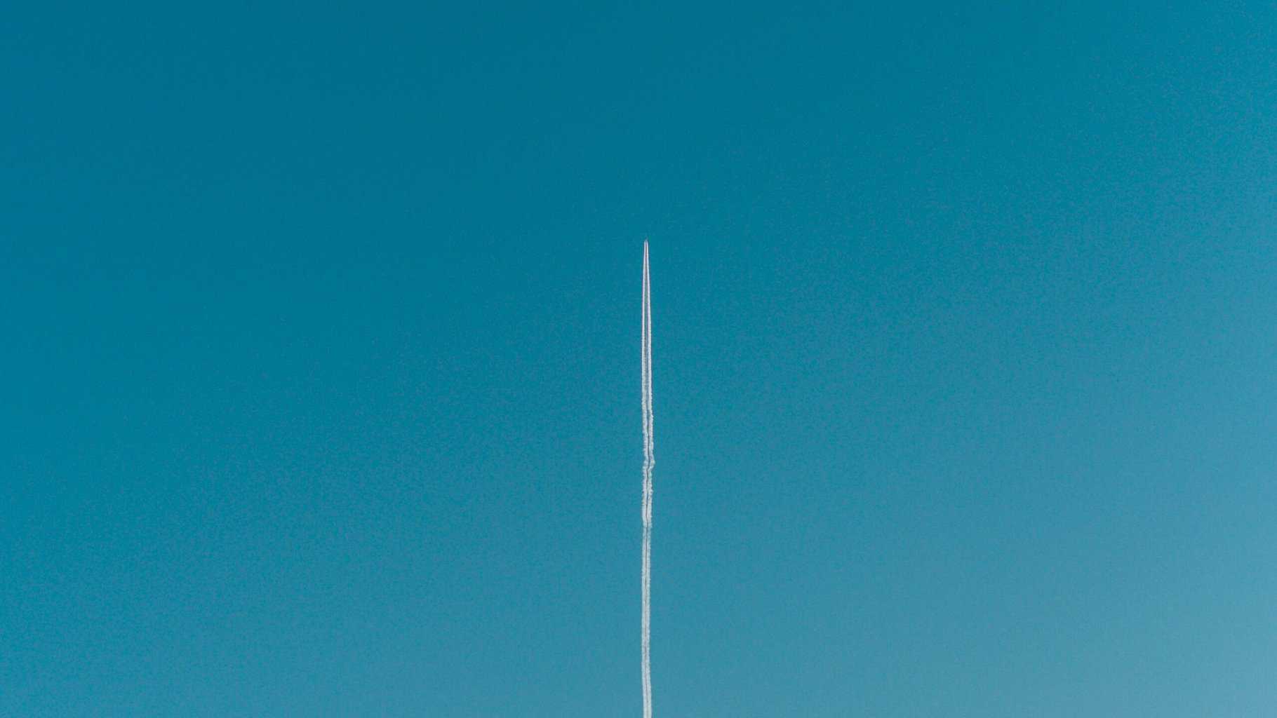 Rocket flying into the sky