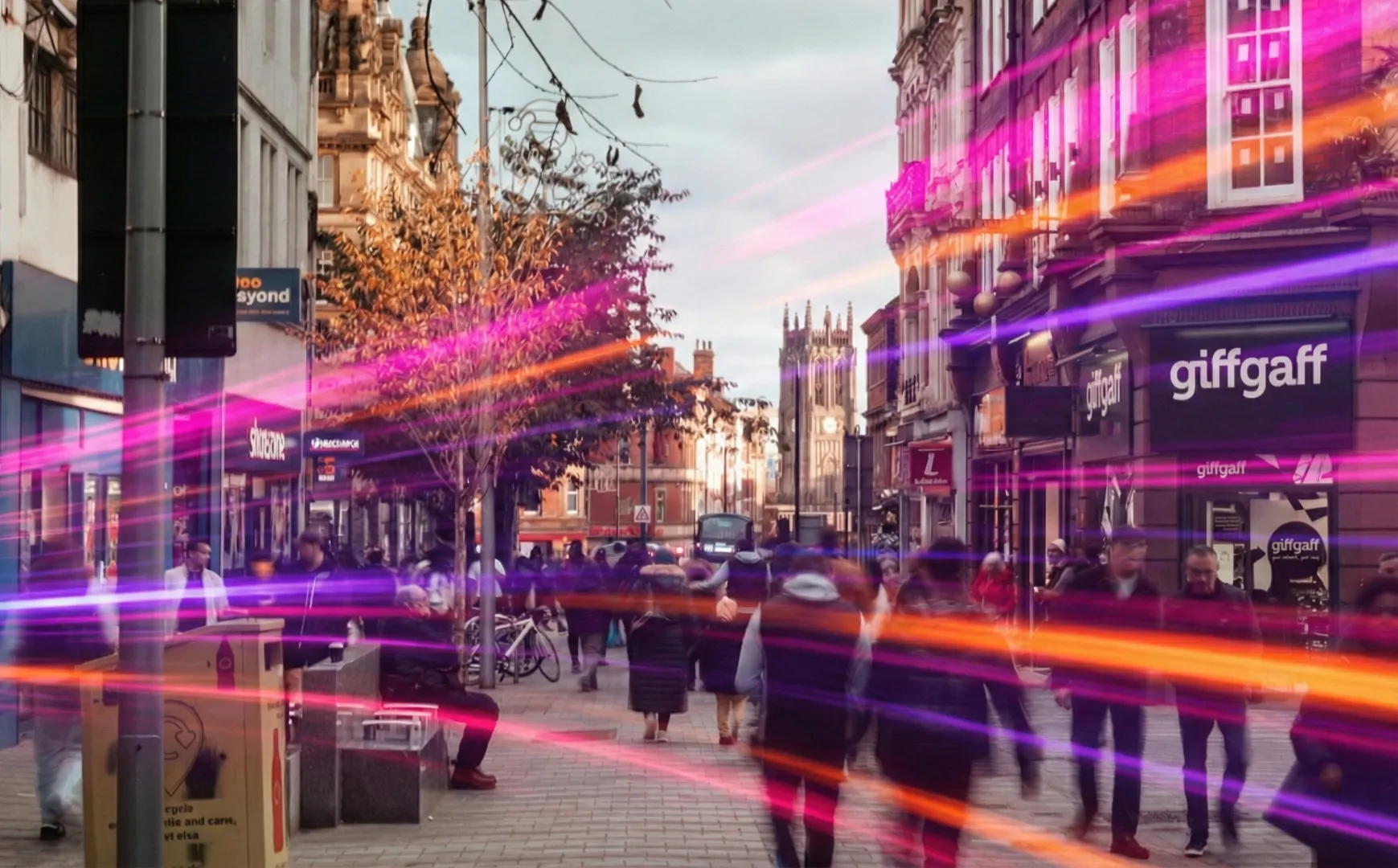 A highstreet showing a giffgaff store - a STRAT7 client